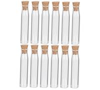 HEALLILY 12Piezas Mini Botellas de de Vidrio con Tapones de Corcho Frascos Pequeños para Almacenamiento de Aceites Esenciales Perfumes y Mensajes Tarros Decorativos para DIY