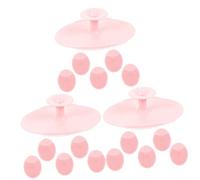 HEALLILY 18 Uds Cepillo De Limpieza Facial De Silicona Depurador De Pelo Cuencos De Succión Para Bebé Gel De Sílice Pequeño Bebé Rosado