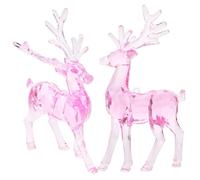 HEALLILY 2 adornos de alce de Navidad, colgantes de árbol de Navidad, figura de ciervo, productos festivos, decoración de interior, decoración de árbol, colgante de fiesta feliz malvado, acrílico rosa