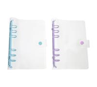 HEALLILY 2 fundas transparentes de hojas sueltas de PVC rellenables para cuaderno, carpeta de anillos para suministros de oficina, álbumes de recortes y uso escolar, color morado y azul cielo