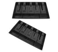 HEALLILY 2 Piezas Bandeja para Caja Registradora Unidades con Compartimentos para Billetes y Monedas Cajón de Dinero con Clip de Resorte para Supermercados Tiendas y Oficinas Color Negro