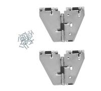 HEALLILY 2 Piezas Bisagra de Mesa Bisagras Plegables de Mesa de Hierro Plata con Tornillos de Montaje, Plegable Alta Capacidad de Carga para Comedor y Apartamentos Pequeños