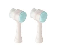 HEALLILY 2 Piezas Cepillos de Limpieza Facial Manual Suave Eliminación de Comedón Mango Largo Cepillos Faciales Portátiles para Viajes Hogar