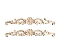 HEALLILY 2 piezas de madera tallada apliques onlay muebles esquina onlay calcomanías marco decorativo flor apliques para armario puerta armario