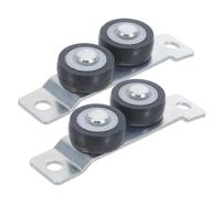HEALLILY 2 Piezas Ruedas para Armario Corredera de Metal Doble Rueda y Alta Durabilidad, Diseño Moderno para Puertas Correderas Hogar