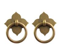 HEALLILY 2 Pomos Prácticos y Resistentes Corrosión Vintage de Cobre Dorado Estilo Simple y Delicado Tornillos de Montaje Incluidos para Cajones y Armarios