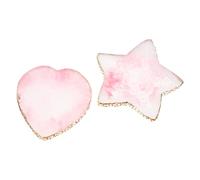HEALLILY 2 Unids Nail Art Palette Heart Heart Star Formado de Uñas Pintura de Color Mixto Paleta Resina Oro Soporte de Uñas Nail Art Paint Tablero para Mujer Chicas Rosa