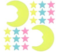HEALLILY 202 Pegatinas Adhesivas de Pvc Forma de Estrellas y Luna que Brillan Oscuridad para Decoración de Dormitorio Infantil sin Dejar Residuos Color Aleatorio