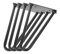 HEALLILY 4 Patas de Escritorio de Metal Negro, Soporte Estable y Fácil de Instalar, Diseño Moderno para Mesas y Muebles, Pack de 4 Piezas para Bricolaje