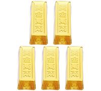 HEALLILY 5 pisapapeles con diseño de ladrillo dorado Fengshui, adornos únicos coleccionables para decoración del hogar, compacto, ligero, significativo para la riqueza y la suerte