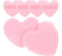 HEALLILY 6 Borlas de Maquillaje Suaves y Seguras la Epidermis Forma de Corazón en Franela Rosa para Polvos Faciales Ideales para Uso Diario y Maquillaje Profesional