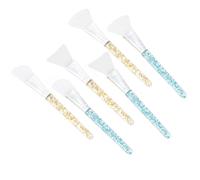 HEALLILY 6 Piezas Cepillo de Silicona para Mascarillas Aplicador de Mascarilla Facial Portátil Agarre Cómodo Azul y Amarillo para DIY Faciales