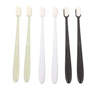 HEALLILY 6 Piezas de Cepillo de Dientes de Plástico Biodegradable Natural Cepillo de Dientes Amigable Cerdas Suaves Cepillo de Dientes para Adultos