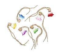 HEALLILY 6 Piezas Difusor de Aromaterapia para Coche Colgante Botella de Perfume de Vidrio Vacío Aceites Esenciales Colgante de Fragancia para Coche Adornos Interiores Automotrices Color