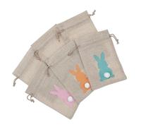 HEALLILY 6piezas Bolsas De Arpillera Con Cordón Para Pascua De Saco Con Diseño De Conejo Para Dulces y De Fiesta Medidas