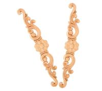 HEALLILY Apliques de Madera Tallada Maciza, Molduras Decorativas para Muebles, 2 Piezas de 20x3.5x0.8 Cm, Adornos Decoración de Interiores y Manualidades