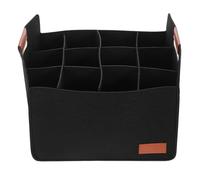 HEALLILY Bolsa de Fieltro Negro y Protección para Botella de Vino con Compartimentos Individuales, Diseño Elegante para Viajes y