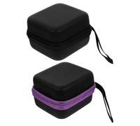 HEALLILY Bolsa para Almacenar Aceites Esenciales Portátil 7 Compartimentos, Material PU Resistente, Divisor Flexible y Cordón para Colgar, Pack de 2 Unidades