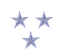HEALLILY bordado de bricolaje apliques de tela estrella pegatinas de planchado decorativas para accesorios de costura de tela 10 piezas (plata)