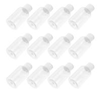 HEALLILY Botellas de Plástico Vacías y Material Flexible Paquete de 12 Unidades con Tapa Abatible de 50ml Alta Transparencia Color Aleatorio para Líquidos y Aceites en