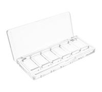 HEALLILY Caja de Almacenamiento de Cosméticos 6 Secciones para Sombras y Correctores Paleta Transparente de Plástico Estuche Compacto para Uso Diario y Viajes