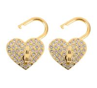 HEALLILY candado de corazón con gemas de imitación, cerradura con llave, aleación, 2 piezas, dorado, decorativo, para embellecer objetos y cuadernos de diario