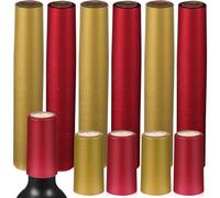 HEALLILY Cápsulas Termorretráctiles de Pvc 200 Sellado Decorativo y Protección Colores Rojo y Dorado para Botellas de Vino para Tiendas y Oficinas
