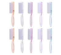 HEALLILY Cepillo de Uñas Mango Antideslizante, 10 Piezas de Plástico y Nylon, Adecuado para Limpiar Uñas de Manos y Pies en Baño o Lavandería