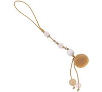 HEALLILY Colgante Multiusos de Jade Amarillo Ágata para Teléfono Móvil y Llaves, Cadena Corta Decorativa para Coche, Correa de Teléfono Práctica y Elegante, Accesorio Vintage para Uso