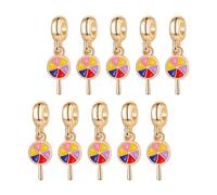HEALLILY de Charms de Aleación Colgantes para Pulseras y Collares 10 Piezas en Forma de Piruleta Multicolor Accesorios de Bricolaje para Joyería DIY para Manualidades Infantiles