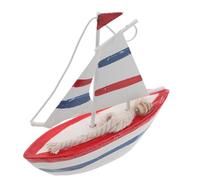 HEALLILY De Mini De Barcos De Madera Adorno De Barco De Mesa Red