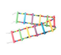 HEALLILY Escalera de Madera Flexible para Pájaros 12 Escalones, Juguete para Periquitos y Loros, Adecuado para Entrenamiento y Escalada en Jaulas Gancho de Acero Color Color Aleatorio