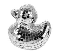 HEALLILY Espejo Reflectante con Escultura de Pato de Discoteca, Adorno de Cristal, diseño único de Bola para decoración del hogar, Fiesta, Boda, romántico, Adorno de Escritorio