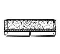 HEALLILY Estante para Almacenar Vinos de Hierro Botellero de Pared 50 Cm Soporte para Vino y Copas para Decoración del Hogar
