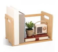 HEALLILY Estantería de Madera Maciza Multifuncional para Oficina y Escritorio, Organizador Resistente para Libros y Discos de Vinilo