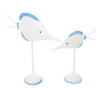 HEALLILY Estatuas de Peces Decorativos de Madera en Tonos Claros, Set de 2 Piezas Diseño Mediterráneo, Resistentes y Decorativas para Fiesta de Acción de Gracias