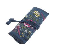 HEALLILY Estuche portátil para joyas, grande, estilo chino, bordado, bolsa de almacenamiento de joyas para collares, pulseras y aretes, bolsa elegante con amplio espacio para organizar
