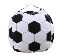 HEALLILY Funda De Almacenamiento Para Peluches Forma De Balón De Fútbol De Organizador Infantil Multifuncional Para Juguetes y Asiento Cómodo Para Decorar La Habitación De Niño Niña y
