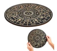 HEALLILY Herramientas de Adivinación Tablero de Péndulo de Madera Rústica Circular Negro para Radiestesia y Búsqueda de Respuestas en Sesiones Espirituales