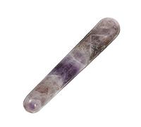 HEALLILY Jade Raspado Masaje Herramienta Cuarzo Natural Guasa Masajeadores Varita Acupuntura Terapia Rodillo Facial Puntiagudos para SPA Cuerpo Ojo Cuello Espalda Relajación Púrpura
