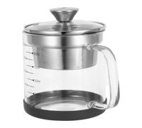 HEALLILY Jarra de Vidrio para Jugo de 34 Oz con Tapa Filtrante y Colador Extraíble, Resistente y Hermética para Nevera y Cocinas Versátiles