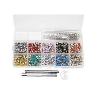 HEALLILY Juego de 300 Kit de Ojales Multicolores de 6mm, Ojales de Metal de Latón con 3 Herramientas de Instalación, 10 Colores cada Uno, para Ropa, Zapatos y Manualidades DIY