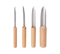HEALLILY Juego de 4 Piezas de Herramientas para Cerámica Disco de Corte y Punzón de Acero Inoxidable y Mango de Madera, Fácil de Usar para Esculpir Arcilla y Modelar Cera