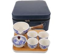 HEALLILY Juego de Té de Cerámica China Gongfu Tetera Esmaltada de 160ml y Tazas de 55ml, Resistente a Altas Temperaturas para Reuniones Familiares o Uso en Oficina