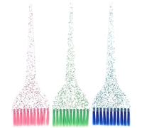 HEALLILY Kit de 3 Pinceles para Teñir el Cabello Mango de Cristal, Aplicador Antideslizante de PC para Salón de Peluquería y Uso Personal en Casa