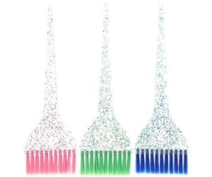 HEALLILY Kit de 3 Pinceles para Teñir el Cabello Mango de Cristal, Aplicador Antideslizante de PC para Salón de Peluquería y Uso Personal en Casa