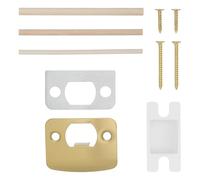 HEALLILY Kit de Reparación para Cerradura de Puerta con Plancha de Acero Inoxidable y Cuña de Madera, Mejora Cierre y Seguridad en Marco de Puerta