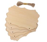 HEALLILY Letrero de Madera Colgante en Blanco, Placa Decorativa Colgante de Madera Beige, Tamaño Grande 23x15x0,3cm, Cuerda de Lino, para Manualidades, Pintura y Decoración de Pared