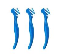 HEALLILY Limpiador de Cepillo de Dientes de Cepillo de Dentadura 3Pcs para Limpieza de Dientes Postizos Azul