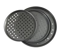 HEALLILY Molde con para de Acero Pizza Carbono Antiadherente Perforaciones, Fácil de Limpiar Mejor Ventilación y Adecuado para Horno y Hotel